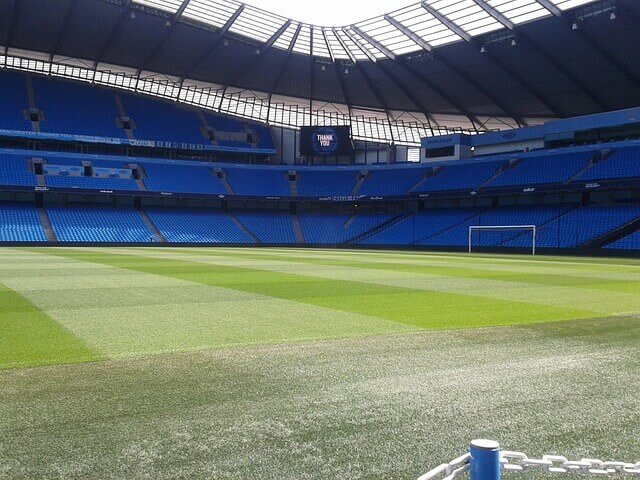 stadium manchester empty blue seats