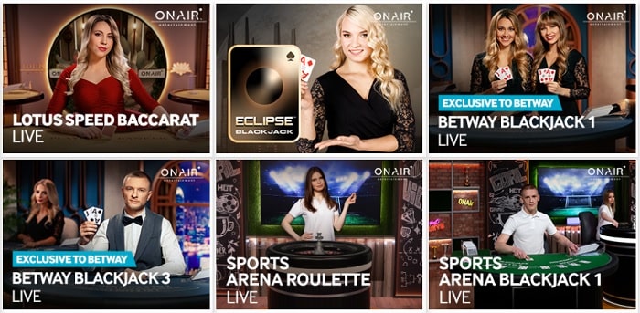 Live Casino Games Betway