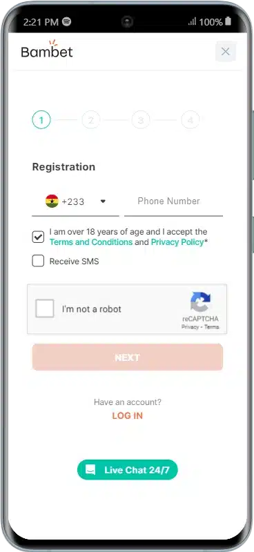 bambet ghana registration form