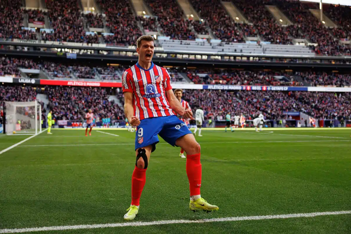 Alexander Sorloth celebrating a goal during Atletico Madrid vs Getafe CF