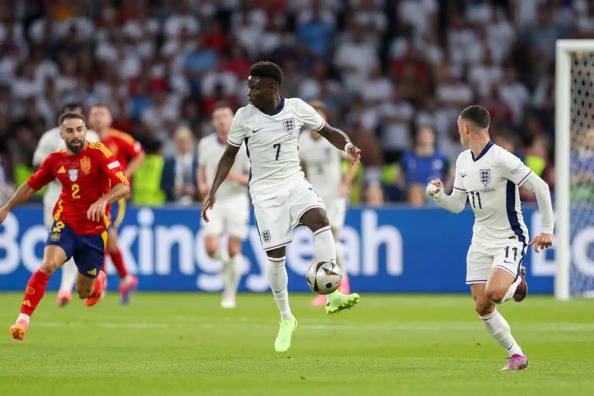 Bukayo Saka (Arsenal) during the Spain v England UEFA Euro 2024 Final