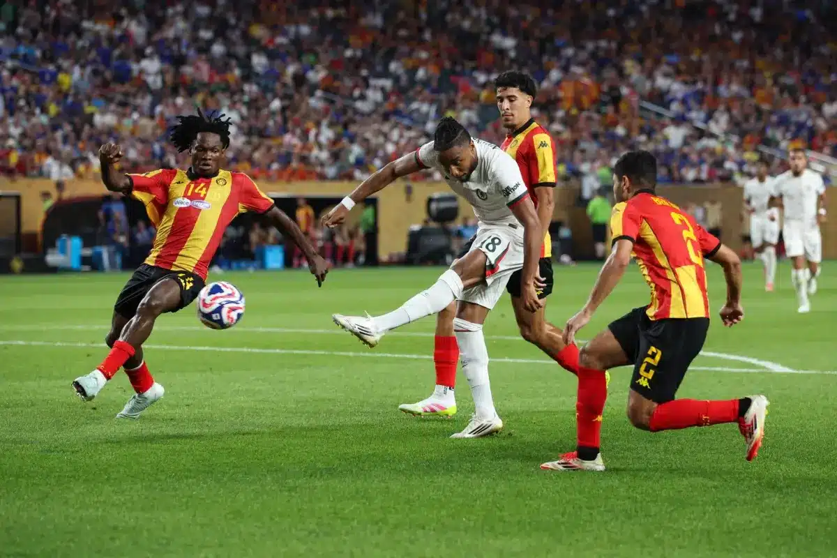 Christopher Nkunku of Chelsea shoots during the FIFA Club World Cup Group D match, June 2025