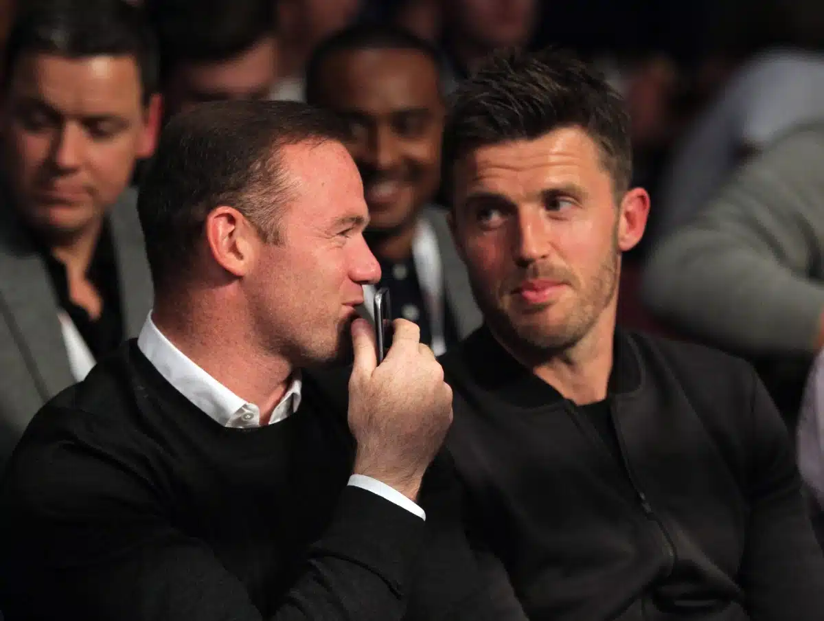 Wayne Rooney and team-mate Michael Carrick